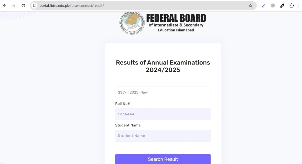 Bise Federal Board 10th Class Result 2025