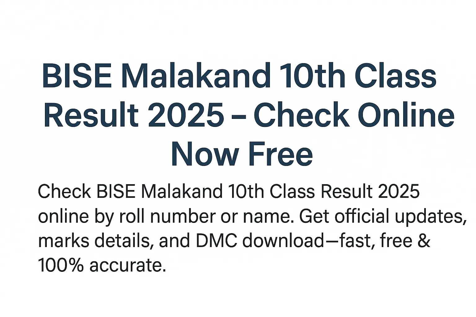 BISE Malakand 10th Class Result 2025